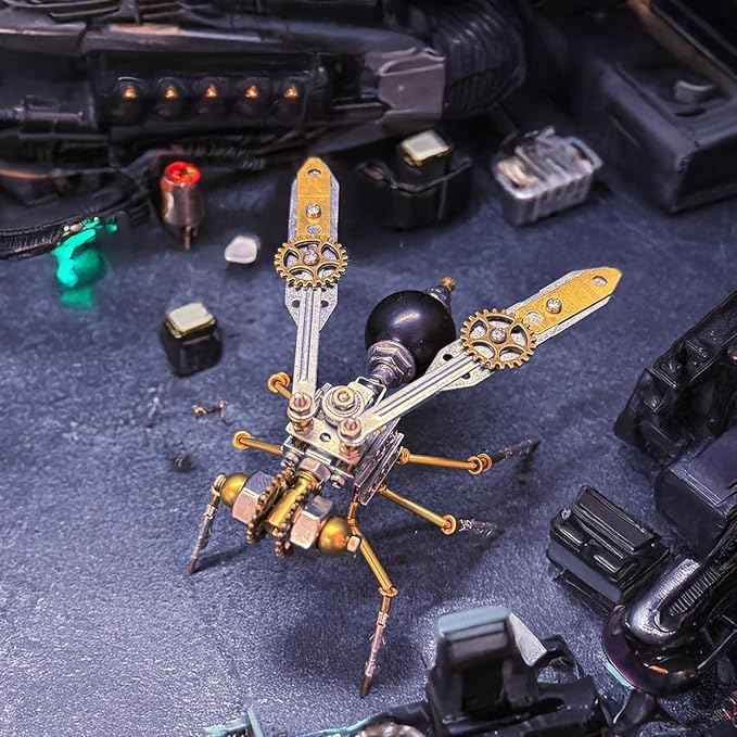 3D Metal Model Kits, Insect Wasp Bug Mechanical Steampunk Sculpture,DIY Projects Metal Building,Arts and Craft Sets,Making Kit,Birthday Gifts, (Mechanical Wasp)