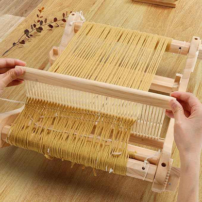 WILLOWDALE 16 Inches Rigid Heddle Loom with Stand, Weaving Loom Kit with Shed Stick, Wooden Multi-Craft Weaving Loom for Adults, Threads Warping Frame with Pegs and Yarn Stand, Frame Loom for Beginner