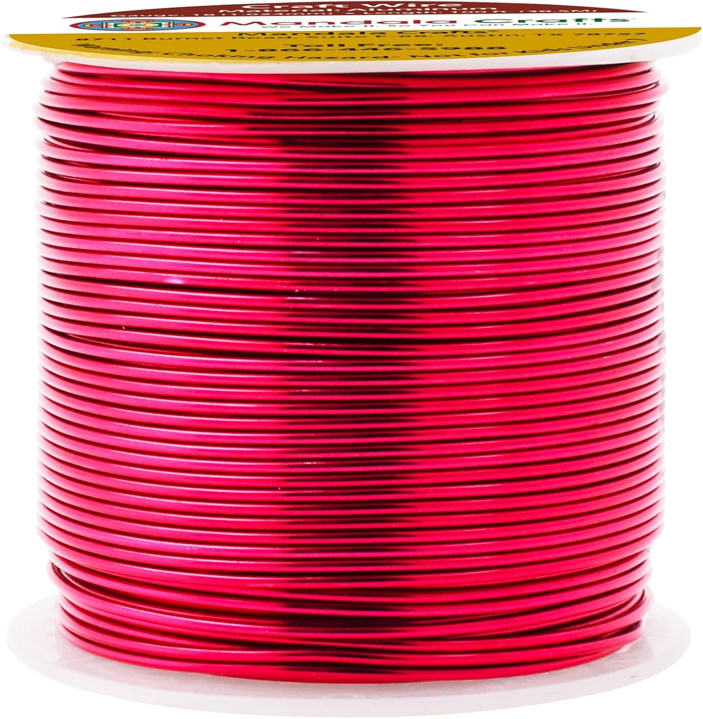 Mandala Crafts 18 Gauge Anodized Aluminum Craft Wire for Jewelry Making - 100 FT Colored Flexible Raspberry Wire - Bendable for Bonsai Armature Crafting Sculpting - Crafty Corner