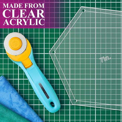 Hexagon Quilting Template Set - 7" with 1/4" Seam Allowance - Durable Acrylic Templates for Quilting, Patchwork, Crafting, & Sewing Projects - Clear Templates for Accurate Designing