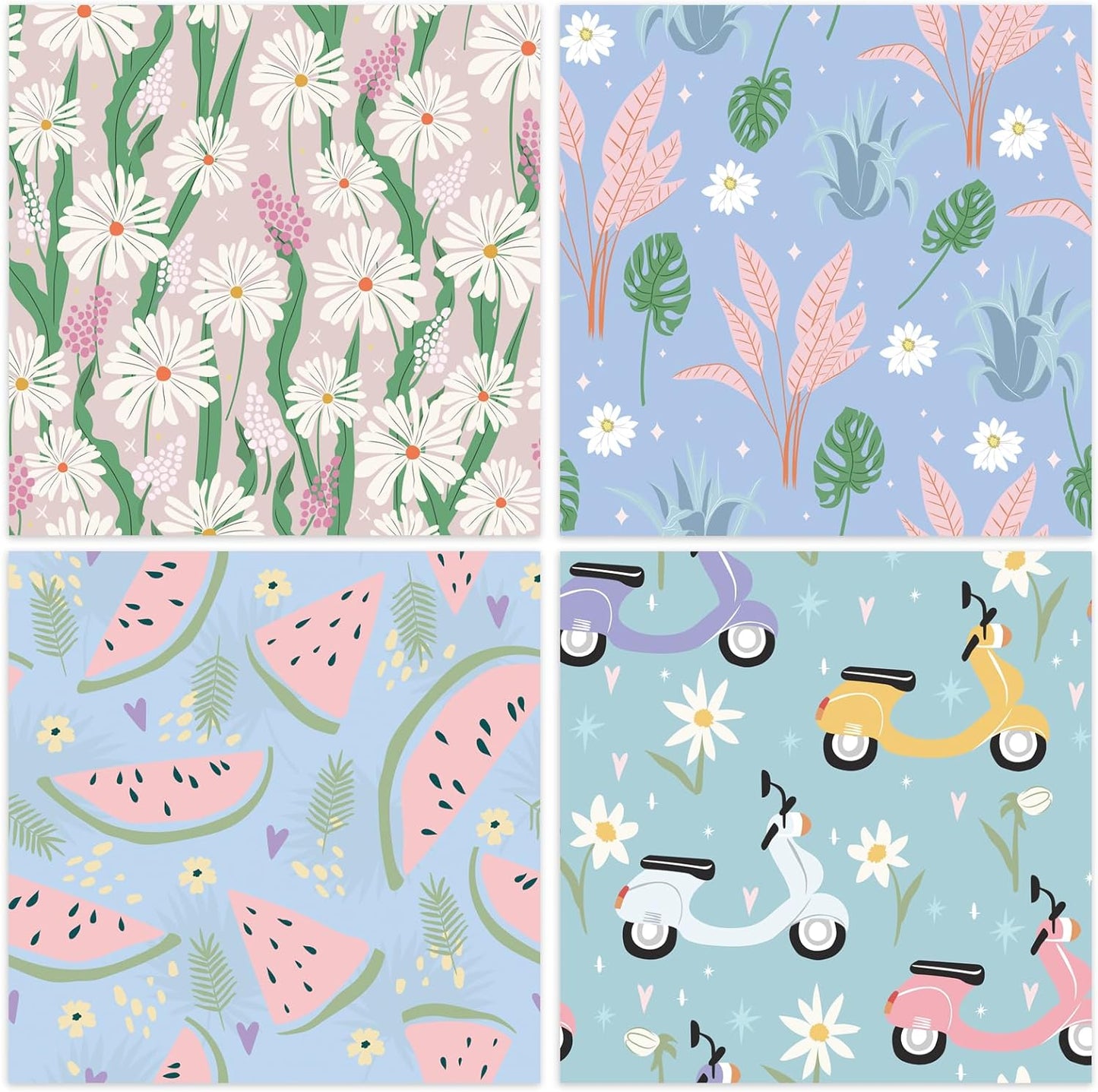 48 Sheets 24 Designs Scrapbook Paper Pad, 6"×6" Single-Sided Decopodge Craft Cardstock Paper,Scrapbooking DIY Decorative Background Cardmaking Supplies.Sweet Love&Cartoon - Crafty Corner