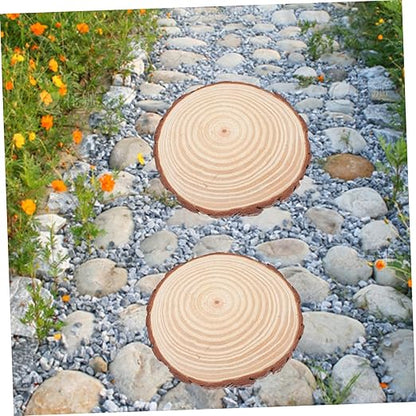 2pcs Outdoor Garden Stepping Stones Wood for Decorative Walkway Edging DIY Stepping Stone Kit
