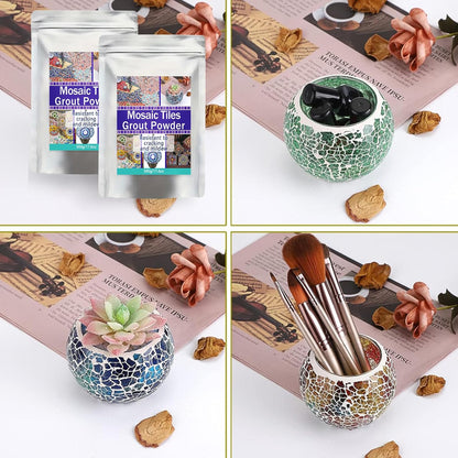 Mosaic Grout, Mosaics Tile Tools, Mosaic Tile Accessories – Essential for Handmade Grouting and Perfect for DIY Craft Projects (Gray, 250G)