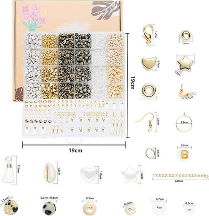 Xylise Jewelry Making Supplies Kit Natural Stone Beads for Irregular Natural Stone with for DIY Craft Bracelet Necklace Earrings for Adults (Variegated)
