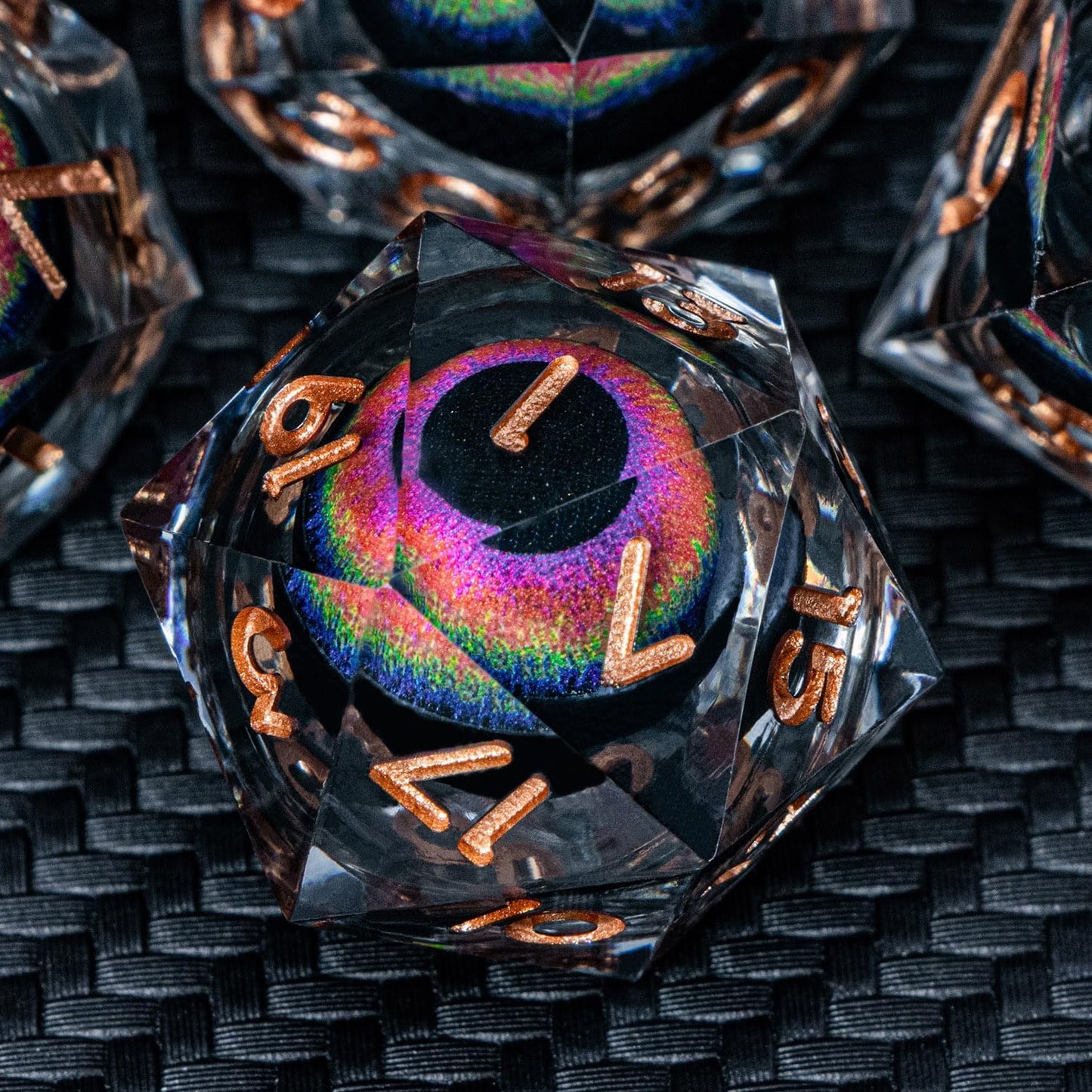 ARUOHHA DND Dragon Eye Dice Liquid Core Resin Sharp Edged Dice Set with Gift Box, RPG Role Playing Game Polyhedral Handmade D and D Dice D20 D12 D10 D8 D6 D4