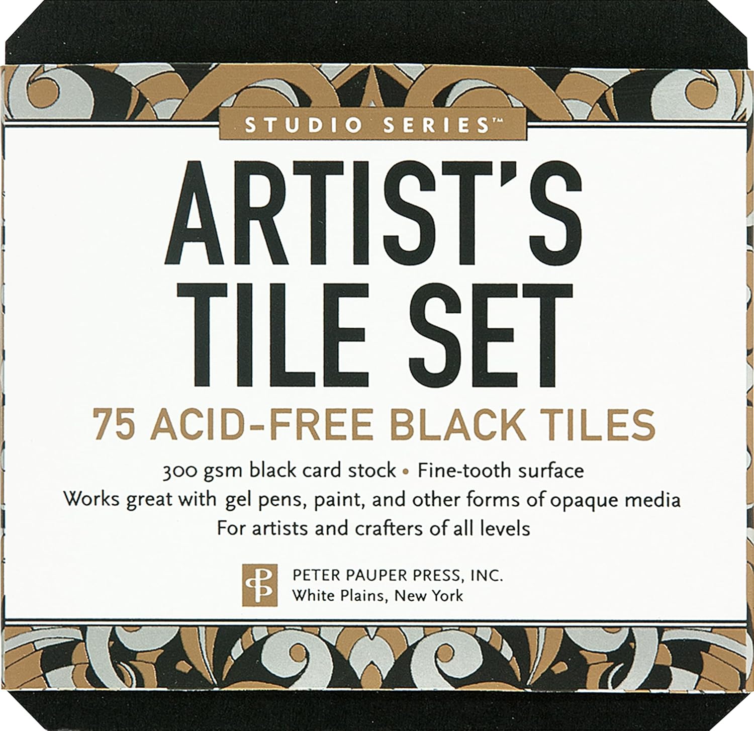 Studio Series Artist's Tiles Black: 75 Acid-Free Black Tiles - Crafty Corner
