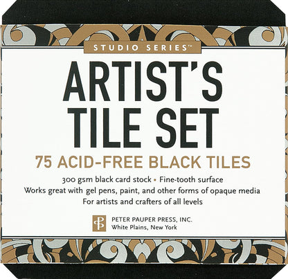 Studio Series Artist's Tiles Black: 75 Acid-Free Black Tiles - Crafty Corner