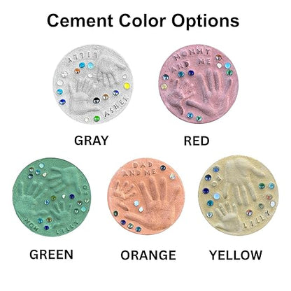 DIY Stepping Stone Kit with Color Pigment, Handprint Stepping Stone, Mother's Day Gift, Footprint Stepping Stone (10 Inch, Yellow)