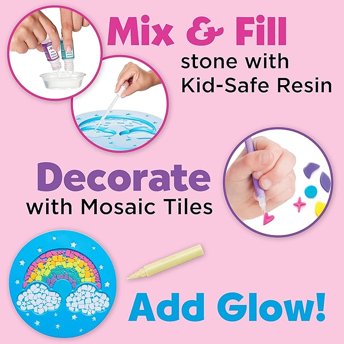 Creativity for Kids Rainbow Garden Stone - Mosaic Stepping Stone Kit, Craft Kits for Kids (Ages 8+)