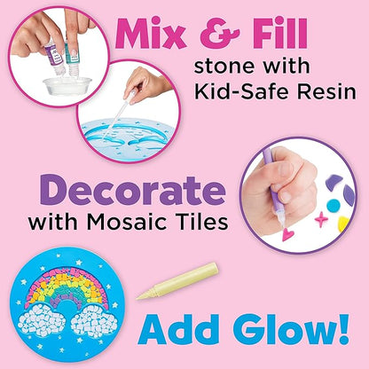 Creativity for Kids Rainbow Garden Stone - Mosaic Stepping Stone Kit, Craft Kits for Kids (Ages 8+)