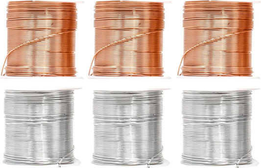 Mandala Crafts 20 Gauge Anodized Aluminum Craft Wire for Jewelry Making - 450 FT Colored Flexible Silver Copper Tone Wire - Bendable for Bonsai Armature Crafting Sculpting - Crafty Corner