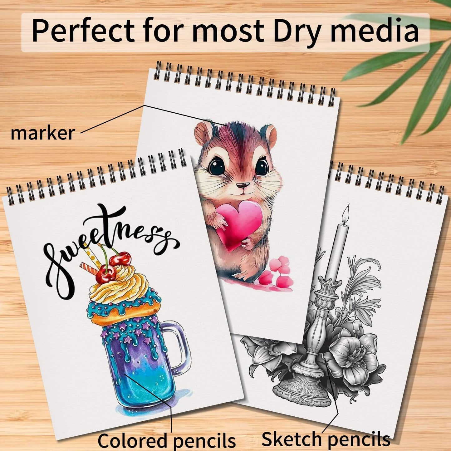 OSIMIG 5 Pack Sketch Book 8.5" x 11" Set, Top Spiral Bound Sketch Pad 150 Sheet Total (68lb/100gsm), Drawing Paper Pad, Sketch Book for Kids, Artist, Adult Art Supplies - Crafty Corner