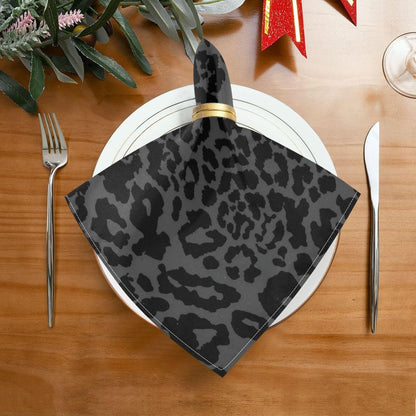 ALAZA Dark Gray Cheetah Leopard Print Cloth Napkins Set of 4, 20x20 Inch Washable and Reusable Napkin for Decoupage Dinner Party Everyday Use