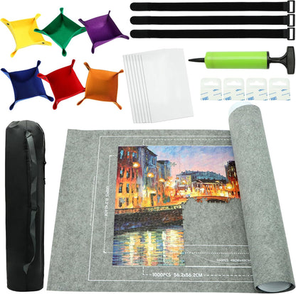3000PCS - Puzzle Mat Roll Up| Jigsaw Puzzle Mat Roll Up| Roll-Up Save Pad Trays for Sorting Table Board Glue Sheets and Frame Keeper Storage Accessories for Kids and Adults