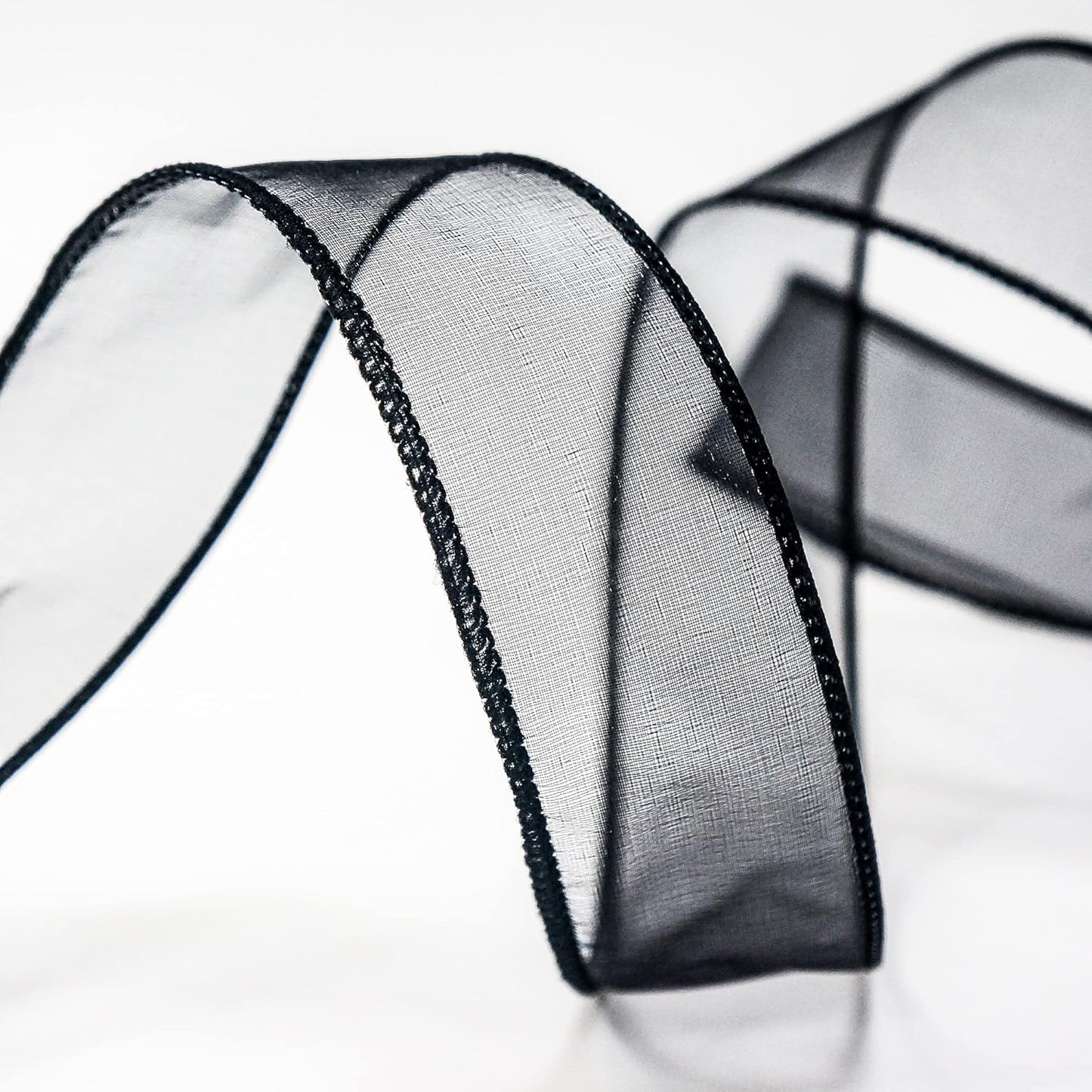 CT CRAFT LLC Sheer Organza Wired Ribbon 1.5" x 50Yards Black for Wedding Chair Bow Flora Bouquet Gift Wrapping Christmas Tree Home Decor Wreath - Crafty Corner