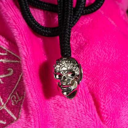 Large Dice Bags with Pockets Pink Storage Bag D20 Logo for DND RPG Game Dices (with 1lb Random DND Dice)