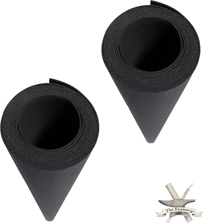 2-Pack Shape Retention EVA Cosplay Foam - 1mm Thick (Black) X-Large 35”x59” High Density EVA Craft Foam Sheets - Premium 85 kg/m3 Heat Shape Material for DIY, Con or Halloween Costumes - The Foamory