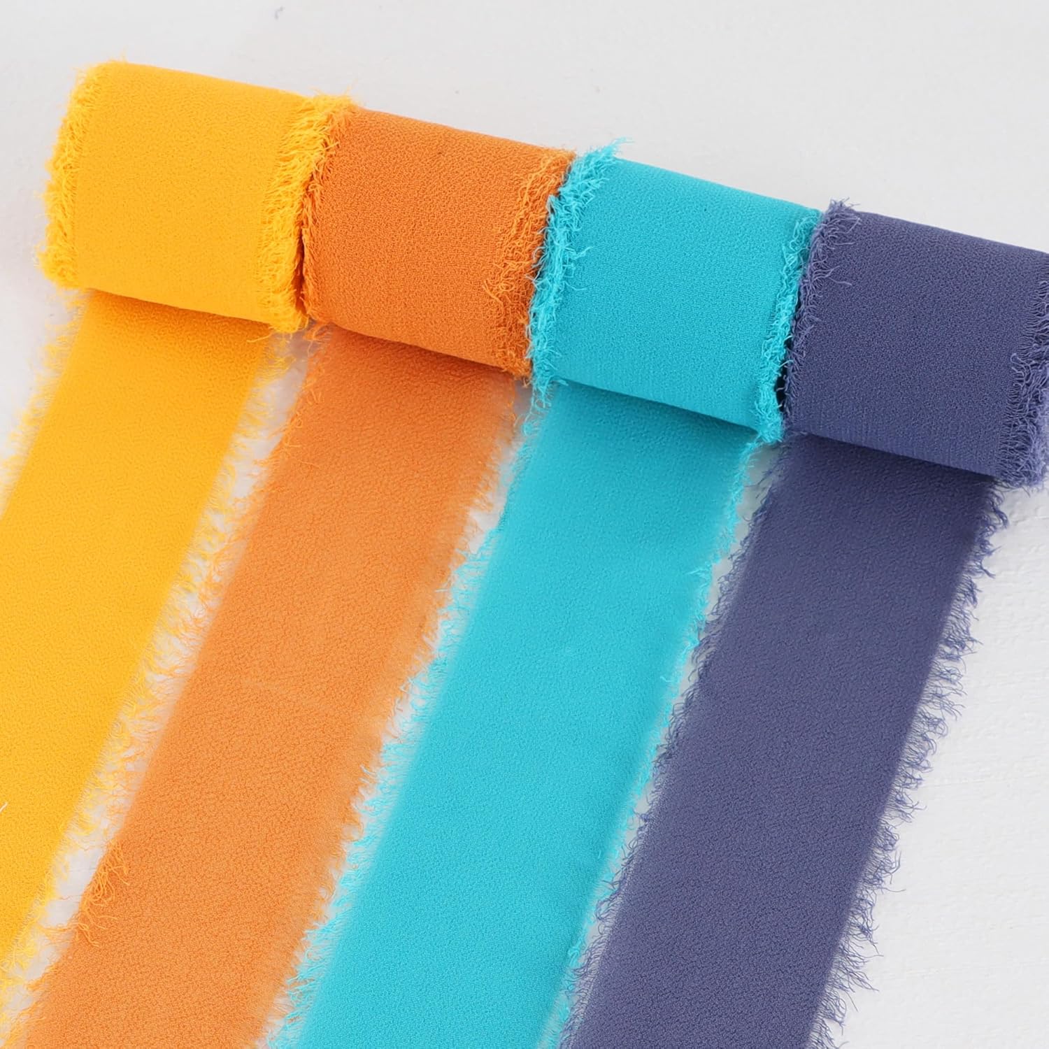 TONIFUL 4 Rolls Blue & Orange Chiffon Ribbon 1 1/2 inch× 5.5 Yards Ribbon Fabric Silk Ribbon for Gift Wrapping Wedding Party Decoration Flower Bouquet Wrapping Bows Making DIY Crafts - Crafty Corner