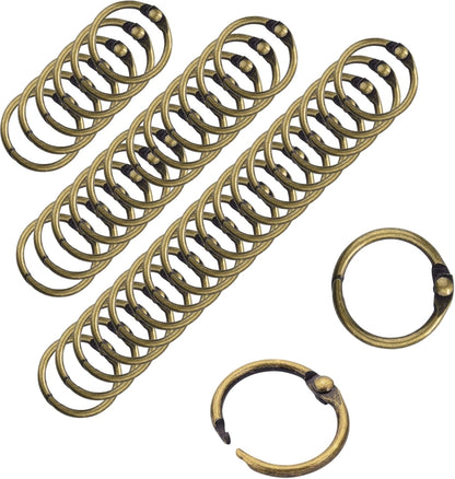 CooBigo 50 Pack Binder Ring, Metal Book Ring Paper Ring Holder 5/8-Inch Loose Leaf Binder Ring Clip for Index Card, Flash Card Ring, Card Calendar, Keychain Key Ring - Bronze