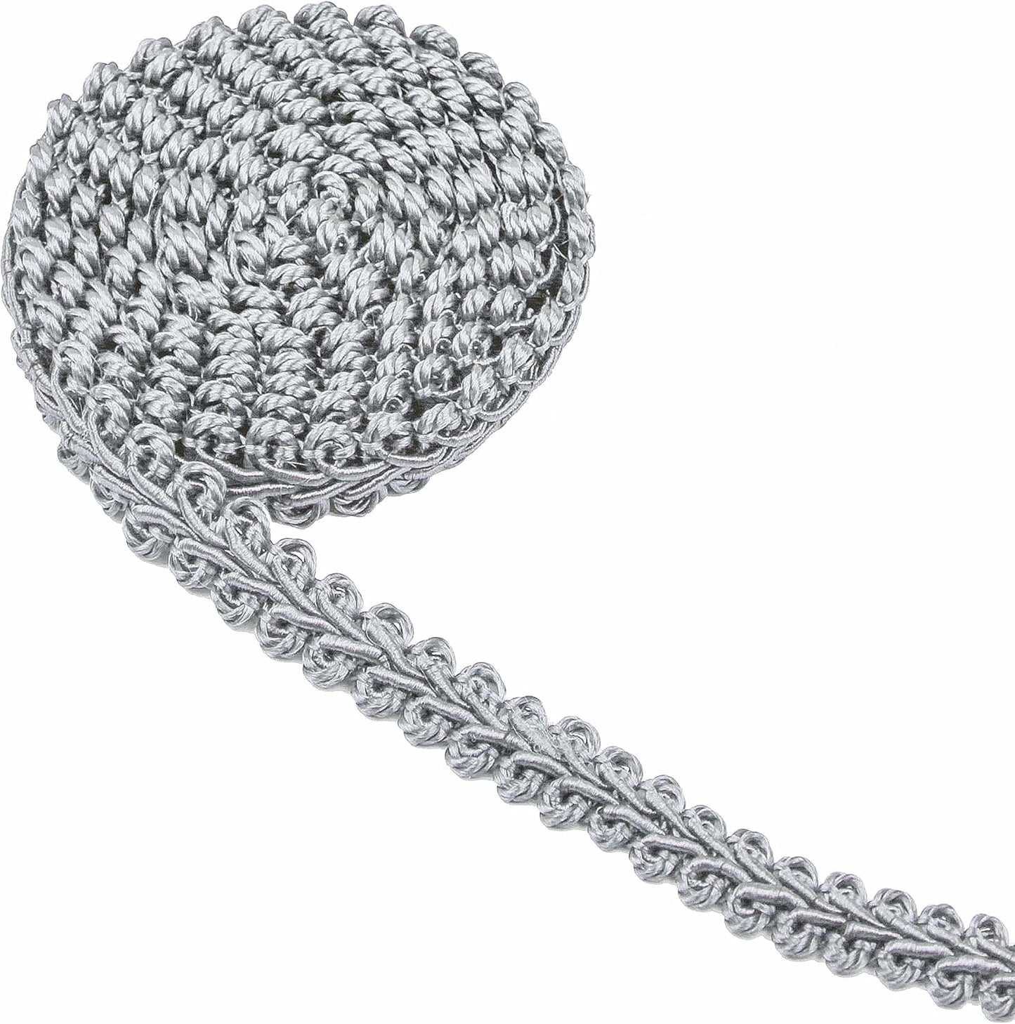 BEL AVENIR Braid Trim 1/2 inch 13.6 Yards French Gimp Basic Sewing Polyester DIY Crafts Costume Home Decorative (Sliver) - Crafty Corner