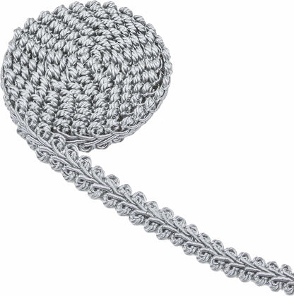 BEL AVENIR Braid Trim 1/2 inch 13.6 Yards French Gimp Basic Sewing Polyester DIY Crafts Costume Home Decorative (Sliver) - Crafty Corner