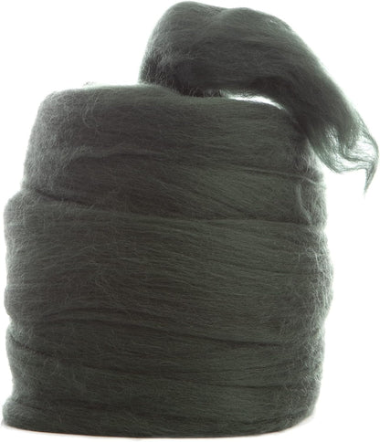 Desert Breeze Distributing – 100% Natural Merino Wool Roving, Wool for Spinning, Tapestry Yarn, Needle Felting, Wet Felting, Big Yarn Roving, 19 Micron, 70mm Staple Length, 8 OZ Size, Color Pine Green