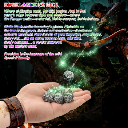 Haxtec Metal DND Dice Set Polyhedral D&D Dice Compatible with Dungeons and Dragons Gift TTRPG Black Green Metal Dice
