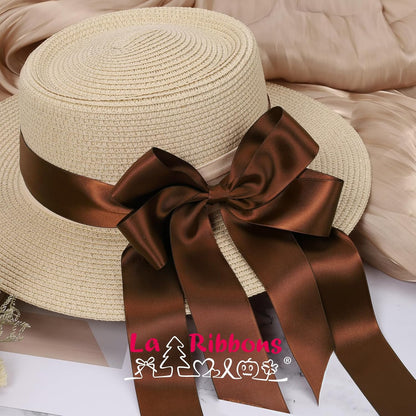 LaRibbons 1 1/2 Inch 50 Yard Double Faced Satin Ribbon,Friar Brown Satin Craft Fabric Ribbon for Gift Wrapping Floral Bouquets Wedding Party Decoration - Crafty Corner
