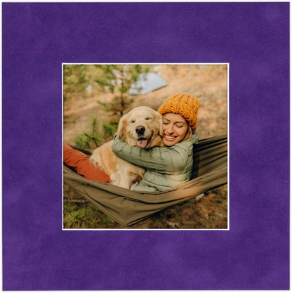 Pack of 25 Acid Free 11x14 Mats Bevel Cut for 8.5x11 Photos - Purple Crocus Suede Precut Matboards For Pictures, Photos, Framing - 4-ply Thickness