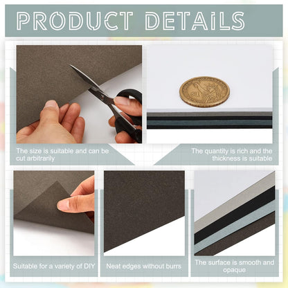Sinmoe 100 Sheets 5 Shades Cardstock Paper 8.5 x 11 Inches 180gsm Solid Core Printer Paper for Scrapbooking DIY Arts Crafts Making Office Home Supplies(Black, White, Gray)