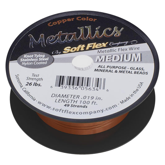 Soft Flex 49 Strand Beading Wire - Medium 0.19 Diameter - 100 Feet Nylon Design Wire - Crafty Corner