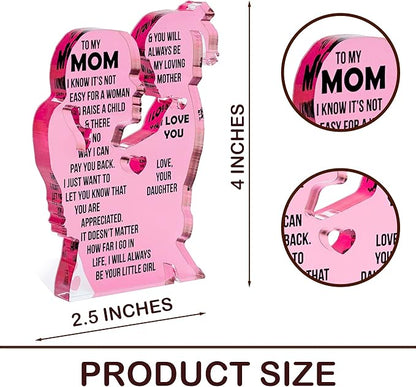 Mom Gift from Daughter Acrylic Plaque – Mother Daughter Gift, Mothers Day Gifts for Mom, Best Presents for Moms, Best mom Ever Gifts, Mothers Day Decor for Mother's Day