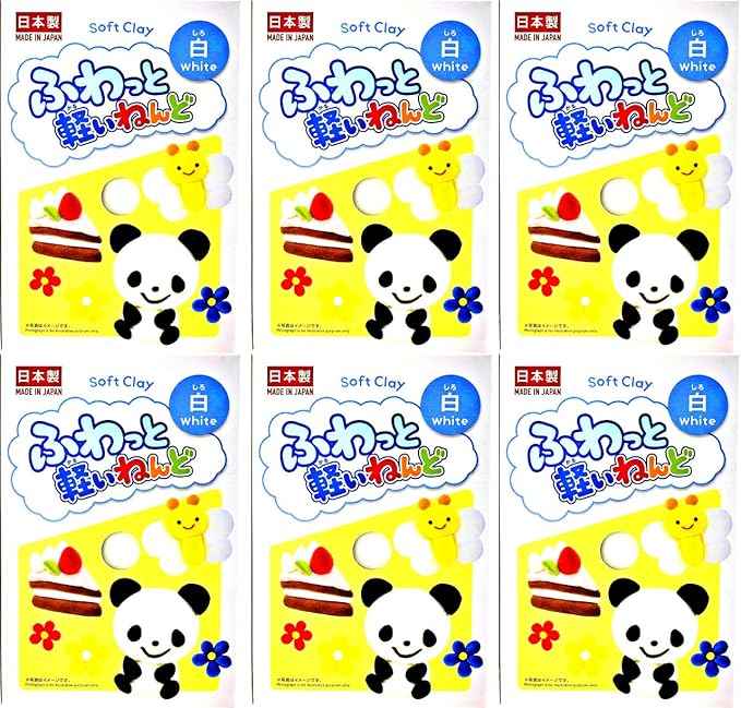 YACHIYO DAISO Soft Clay Lightweight Fluffy Packs (6 Set, White)