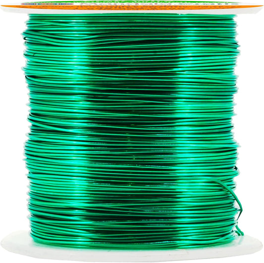 Mandala Crafts 22 Gauge Anodized Aluminum Craft Wire for Jewelry Making - 100 FT Colored Flexible Kelly Green Wire - Bendable for Bonsai Armature Crafting Sculpting - Crafty Corner