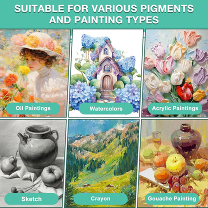 ESRICH Stretched Canvas, 6 Pack 8x8, Primed Acid-Free, Wood Framed Blank Canvas, Art Canvases for Beginners, Artists, Used for Oil, Acrylic Paint, Pouring Painting