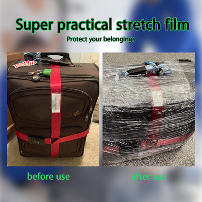 Mini Clear Stretch Wrap Film roll,5''x1000ft,4 Packs with 1 Plastic Handle,Self Adhering Industrial Plastic Wrap for Pallet Wrap,Heavy Duty Packaging,Moving,Transparent Shrink Wrap,80 Gauge