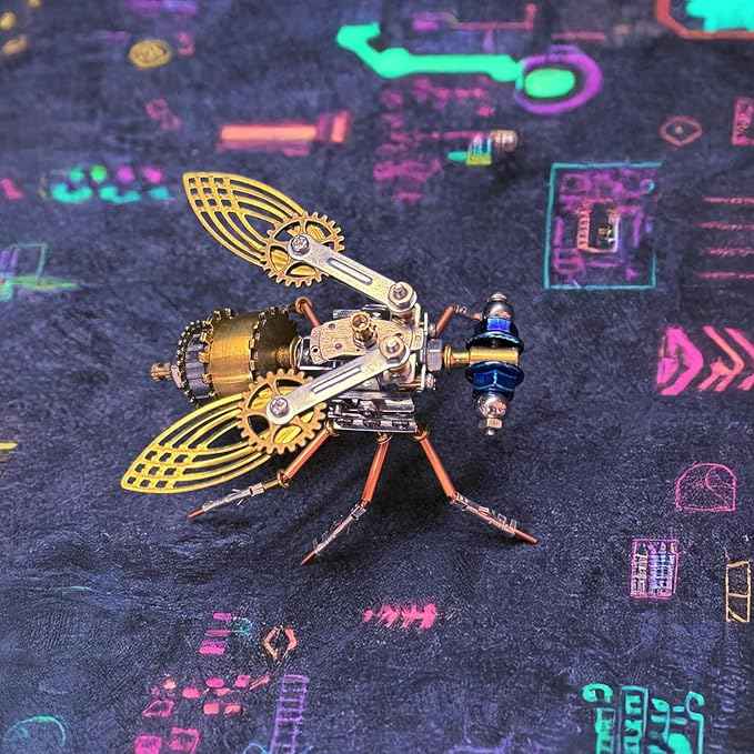 Mechanical Fruit Fly 3D Metal Model Kits Steampunk Sculpture Insect, DIY Projects Metal Building Hobby kit Arts and Crafts Sets, Birthday Gift (Mechanical Fruit Fly)