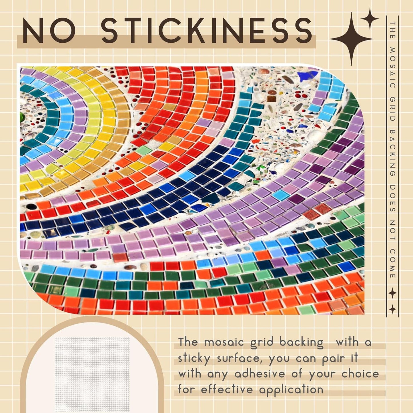 24 Set 12 x 12 Mosaic Mesh for Back Mounted Tile Fiberglass Mosaic Mesh Backing Boast for Tile Installation Supplies Tools (Non Sticky)