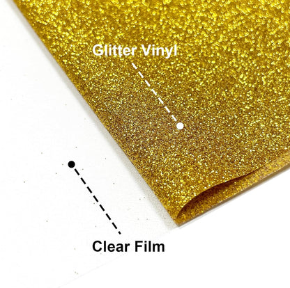 Golden Glitter HTV Heat Transfer Vinyl, 12" x 5ft lron on Vinyl, for T-Shirt Ironing, Vinyl HTV Easy to Cut and Weed, The Best Choice for DIY Creativity. (Golden, 12" x5ft)