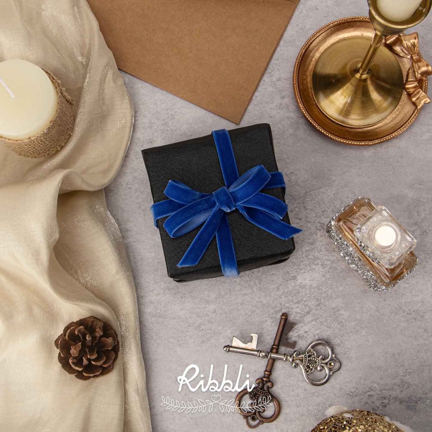 Ribbli Polyester Royal Blue Velvet Ribbon,3/8 Inches Continuous10-Yard Spool,Christmas Ribbon for Gift Wrapping,Floral Bouquets, Home Decor - Crafty Corner