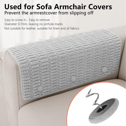 12 Colors Fabric Covered Button Twist Pins Dust Ruffle Pins- for Sofa，Upholstery，Armchair Caddies, Armrest Covers,Bed Skirts, Slipcovers, Headliners (Light Gray, 24)