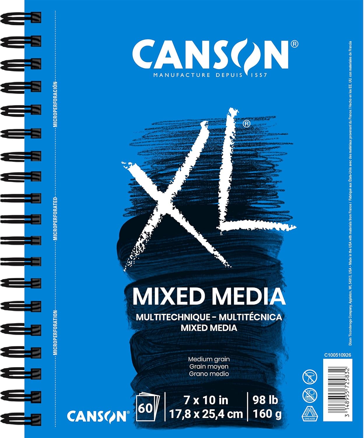 Canson XL Series Mixed Media Pad, Side Wire, 7x10 inches, 60 Sheets – Heavyweight Art Paper for Watercolor, Gouache, Marker, Painting, Drawing, Sketching - Crafty Corner