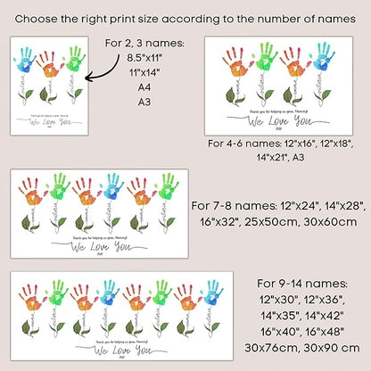 Flower Handprints Mother’s Day Handprint Art DIY Kit – Custom Mother's Day Handprint Art DIY Gifts for Grandparents and Moms from Kids, Christmas, Birthday Crafts Gifts