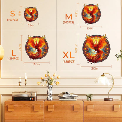 KAAYEE Wooden Jigsaw Puzzles-Wooden Puzzle Adult Unique Shape Advanced Phoenix Wooden Jigsaw Puzzle for Adult, Family Puzzles 21.6 * 20in 680pcs