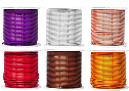 Mandala Crafts 18 Gauge Anodized Aluminum Craft Wire for Jewelry Making - 450 FT Colored Flexible Silver Copper Purple Gold Brown Red Wire - Bendable for Bonsai Armature Crafting Sculpting - Crafty Corner