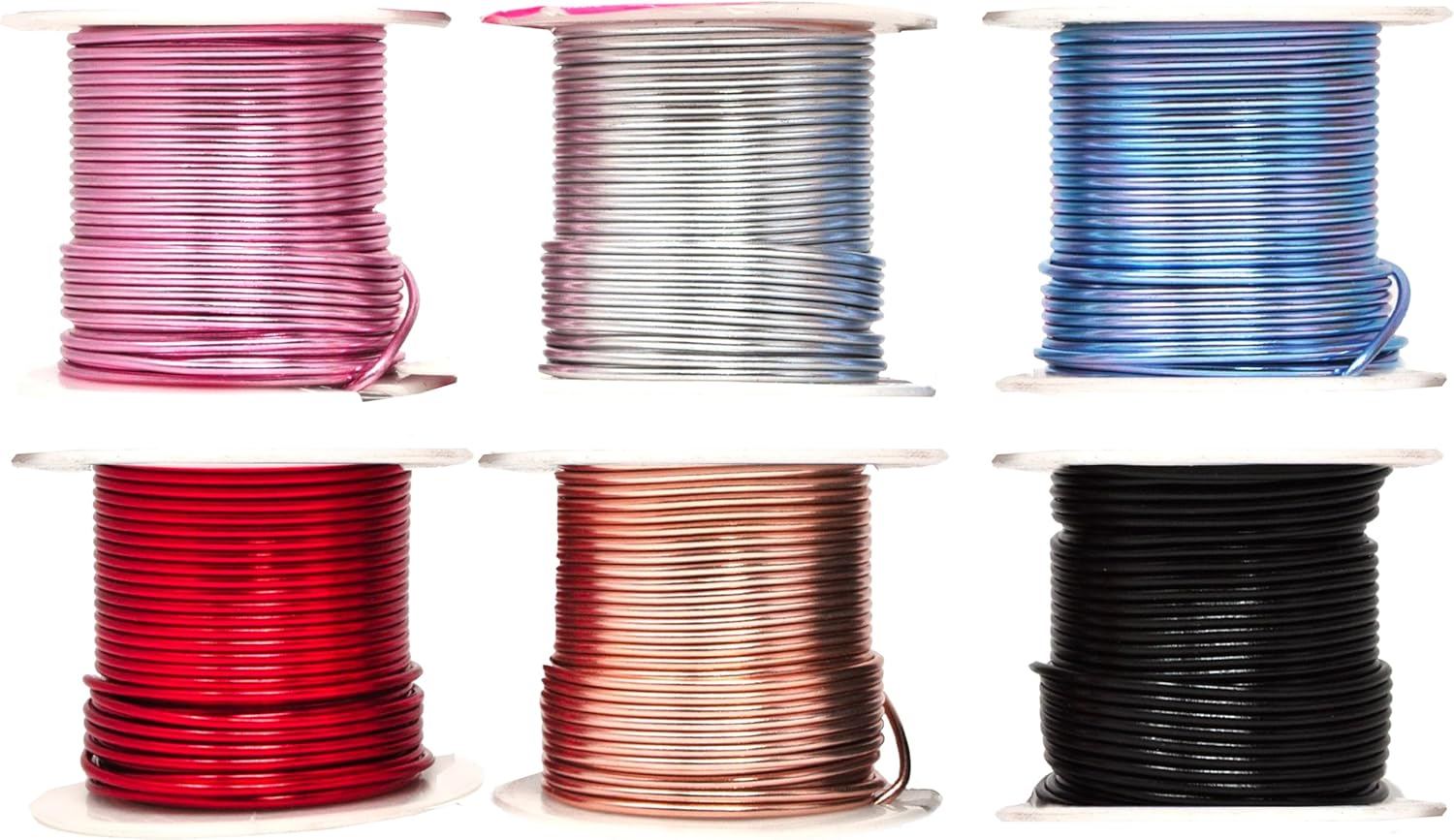 Mandala Crafts 14 Gauge Anodized Aluminum Craft Wire for Jewelry Making – 330 FT Colored Flexible Silver Copper Black Pink Ice Blue Red Wire - Bendable for Bonsai Armature Crafting Sculpting - Crafty Corner