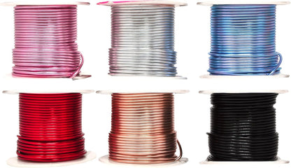 Mandala Crafts 14 Gauge Anodized Aluminum Craft Wire for Jewelry Making – 330 FT Colored Flexible Silver Copper Black Pink Ice Blue Red Wire - Bendable for Bonsai Armature Crafting Sculpting - Crafty Corner