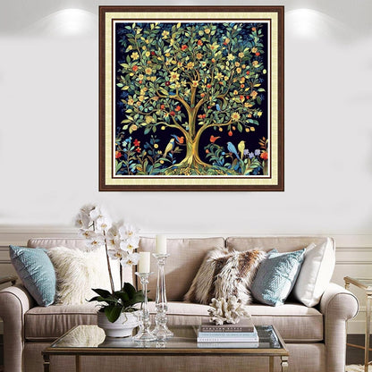 Findvoor Counted Cross Stitch Kits for Adults Full Range of Cross Stitching Embroidery Unprinted Pattern for Beginners, 11CT Needlepoint Kit Patterns Embroidery Kits-Magic Tree of Life 18x18 inch