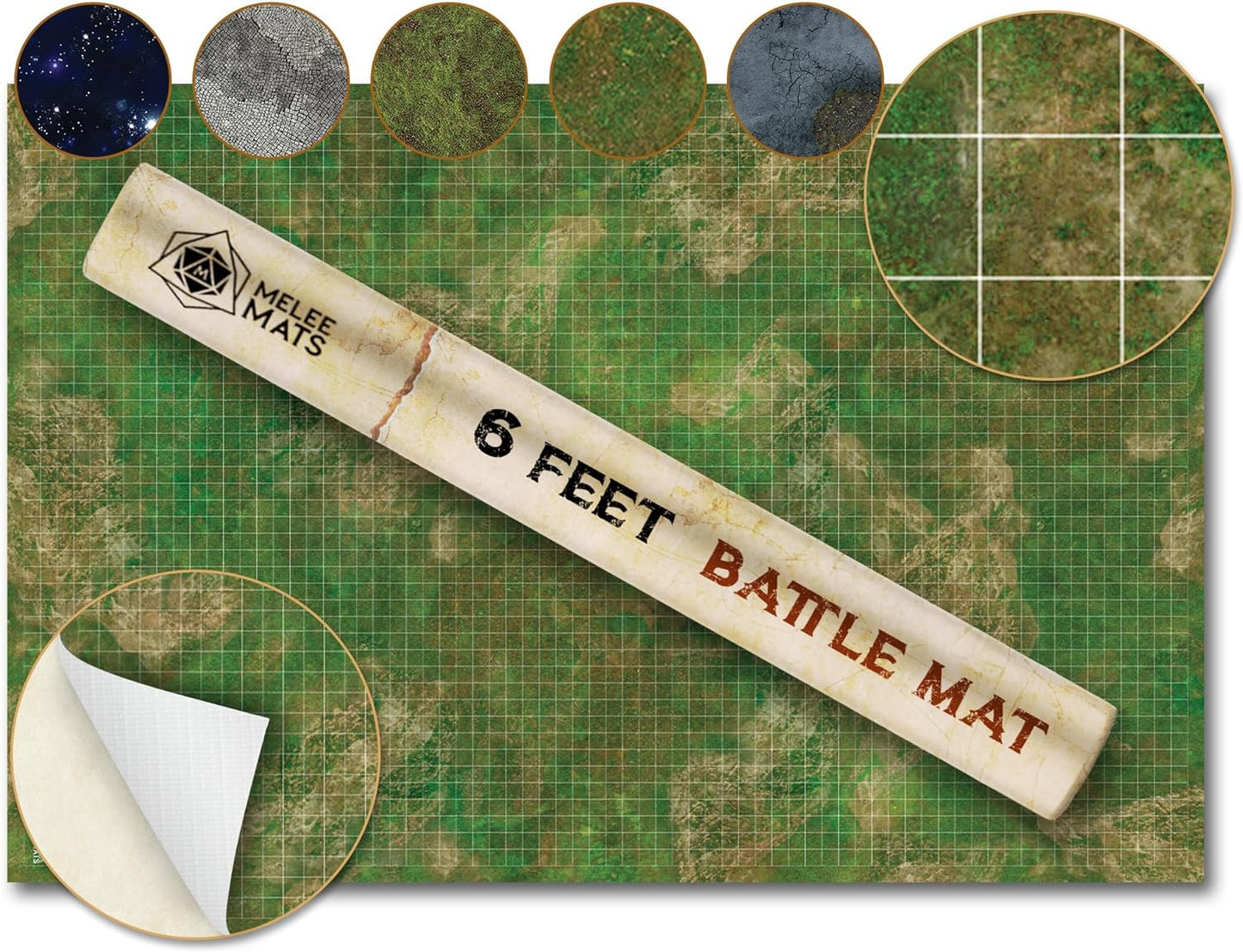 Battle Game Mat for DND - [48" x 72"] Wargaming Tabletop Map - Gaming Board for Warhammer 40k, Dungeons and Dragons, Wargame RPG - Vinyl Gaming Grass Terrain