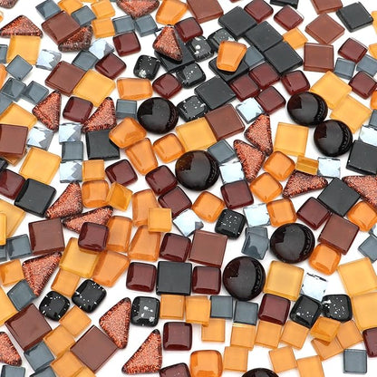 LITMIND Assorted Black Irregular Crystal Mosaic Tiles, 9oz Value Pack - Perfect for Art Crafts, Mosaic Making Projects, Home Decor, and More